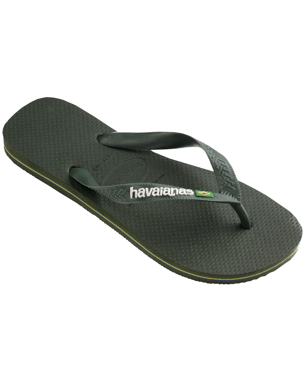 Havaianas Schuhe Brasilien Logo Flip-Flops in Olivgrün