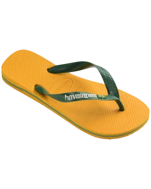 Havaianas Schuhe Brasilien Logo Flip-Flops in Knallgelb