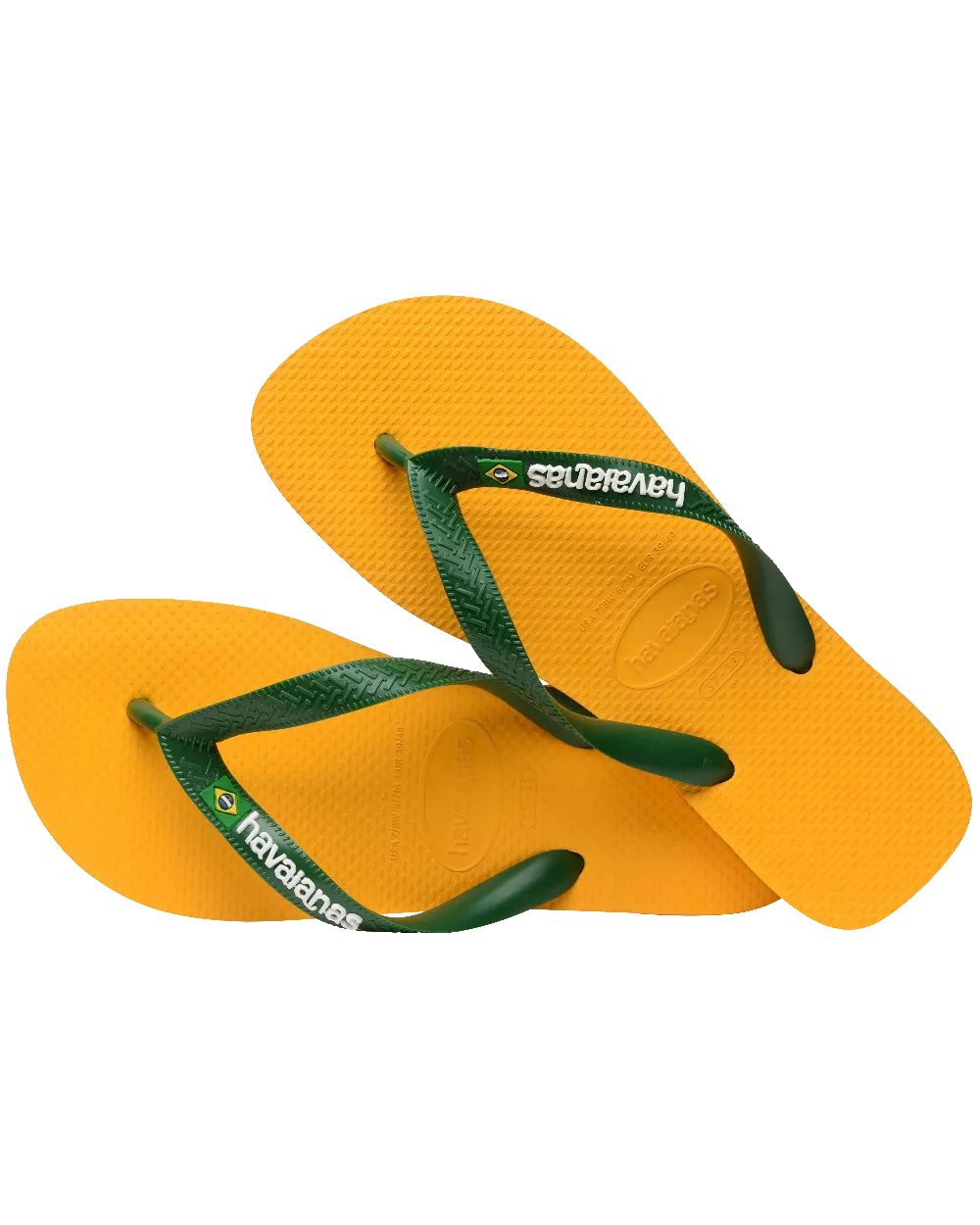 Havaianas Schuhe Brasilien Logo Flip-Flops in Knallgelb