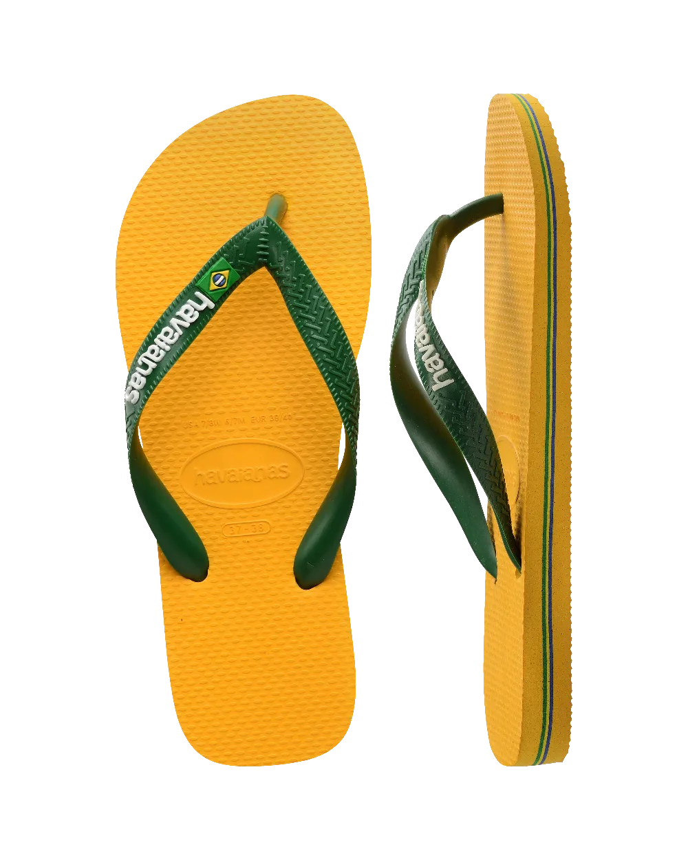 Havaianas Schuhe Brasilien Logo Flip-Flops in Knallgelb