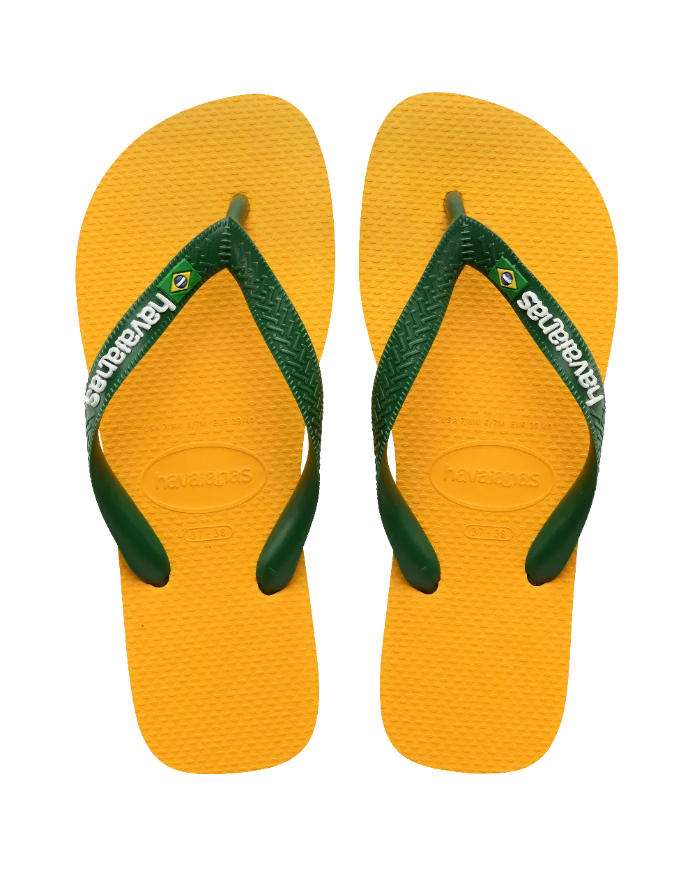Havaianas Schuhe Brasilien Logo Flip-Flops in Knallgelb