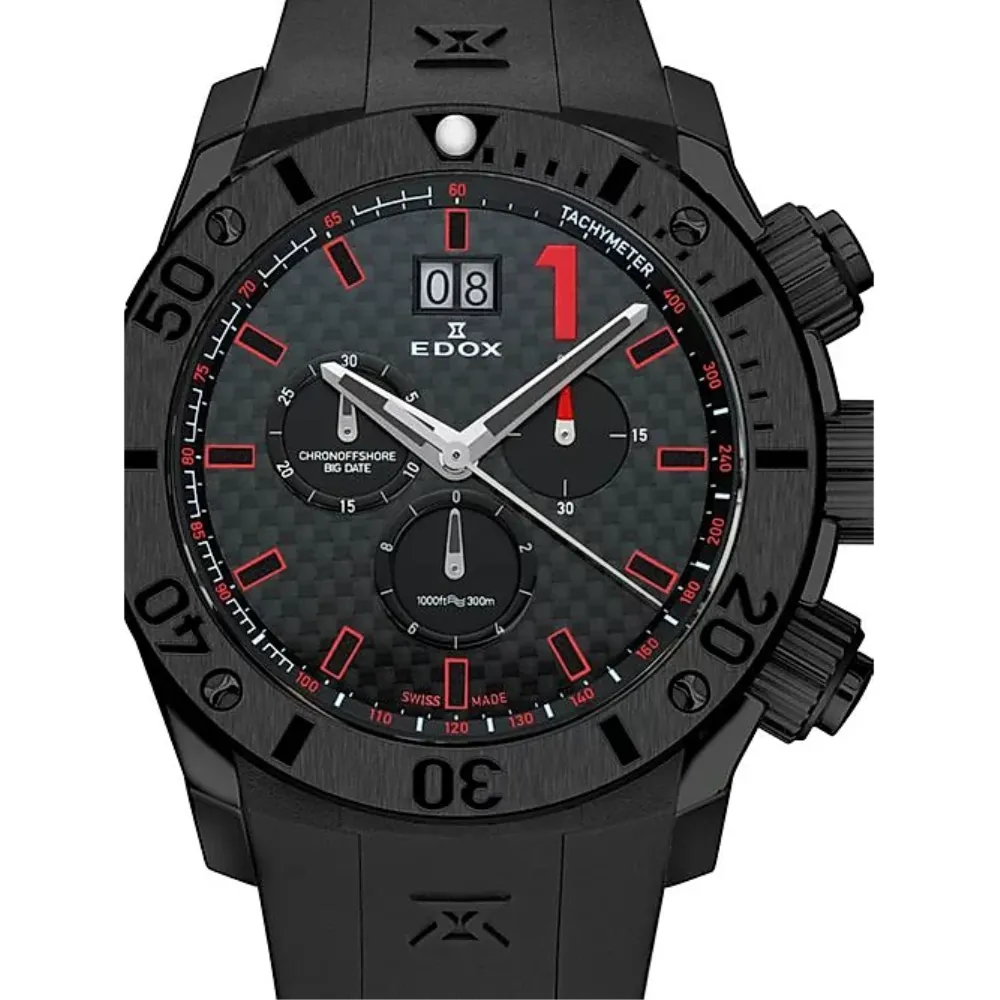 Schmuck Edox Uhren EDOX CHRONO-OFFSHORE BIG DATE ED10020-37NC-NRO Herrenuhr