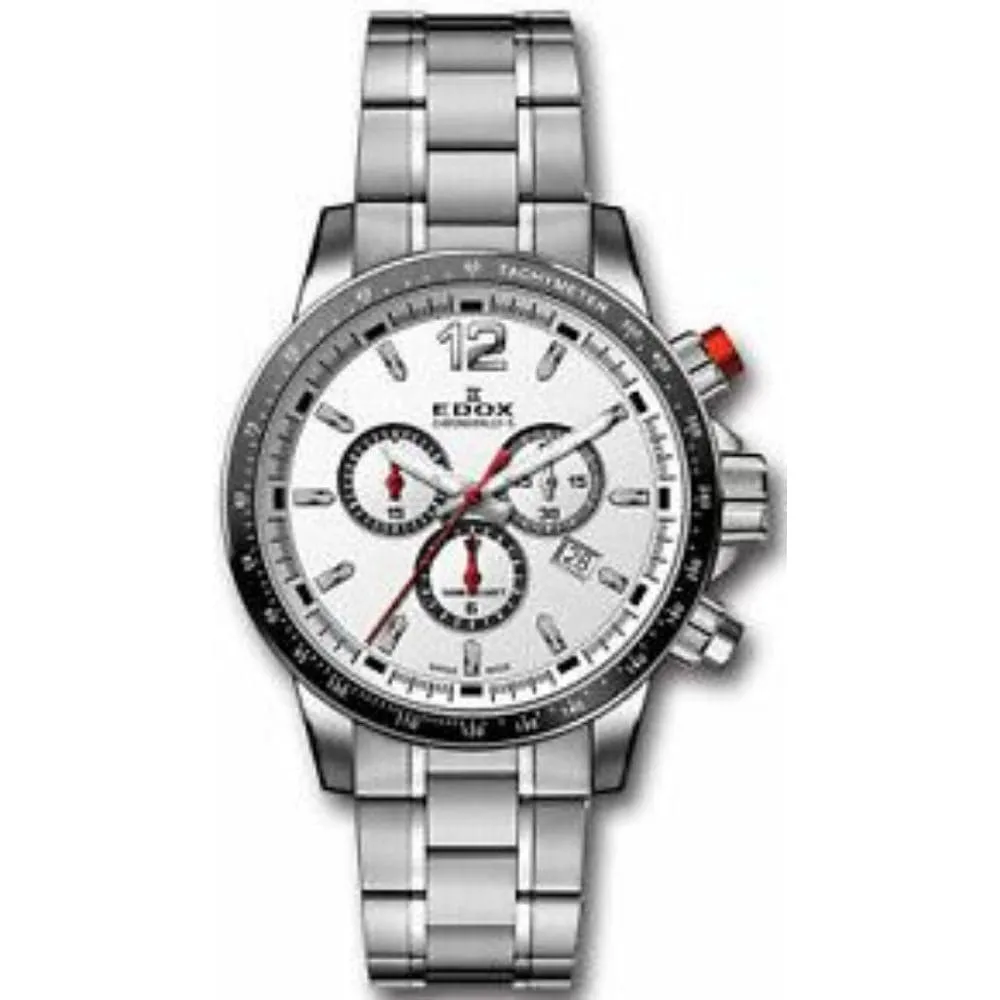 Schmuck Edox Uhren EDOX CHRONORALLY-S SILBERNES ZIFFERBLATT ED10229-3M-AIN HERRENUHR