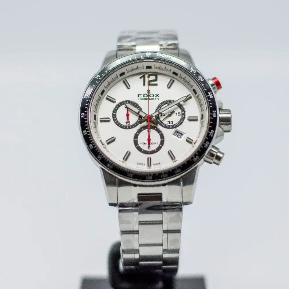 Schmuck Edox Uhren EDOX CHRONORALLY-S SILBERNES ZIFFERBLATT ED10229-3M-AIN HERRENUHR