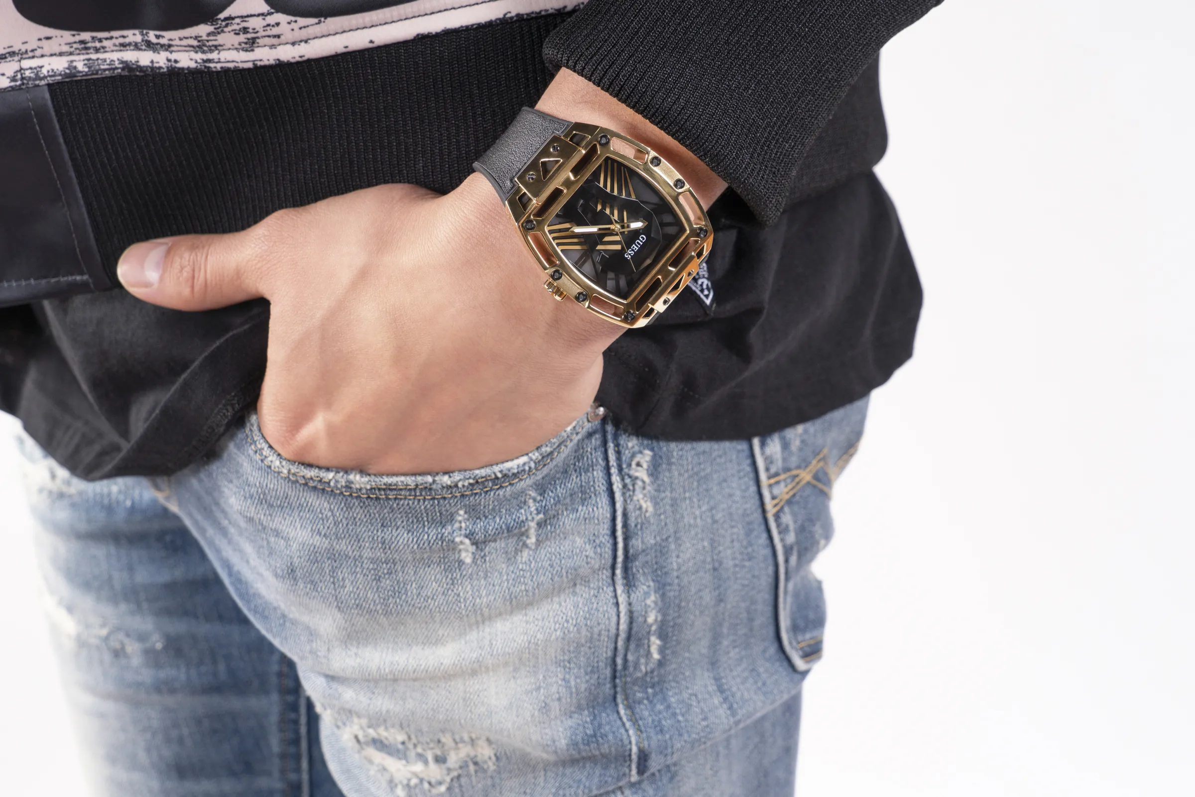 Schmuck Guess Uhren Guess - Herren Phoenix Schwarz & Gold Uhr - GW0500G1 - 785679