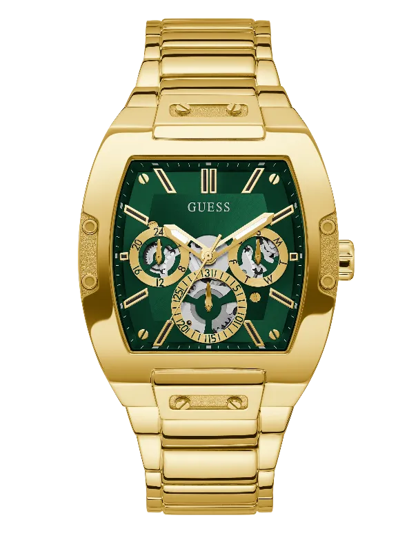 Schmuck Guess Uhren Guess - Herren Phoenix Grünes Zifferblatt Goldton Uhr - GW0456G3 - 785678