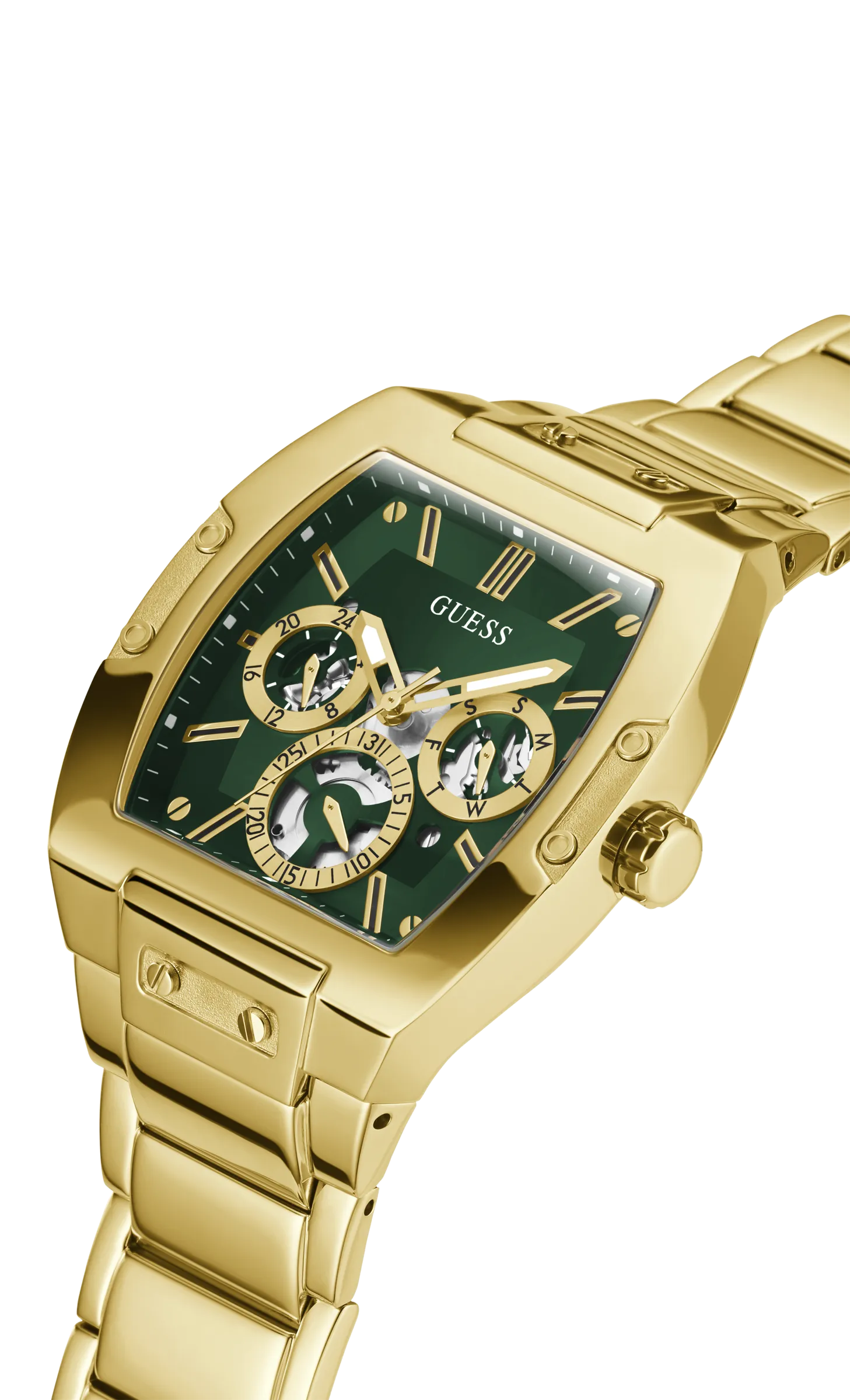 Schmuck Guess Uhren Guess - Herren Phoenix Grünes Zifferblatt Goldton Uhr - GW0456G3 - 785678
