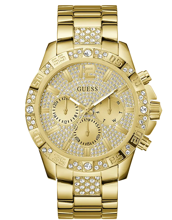 Schmuck Guess Uhren Guess - Majestätische polierte Goldton-Uhr - GW0796G2 - 788638