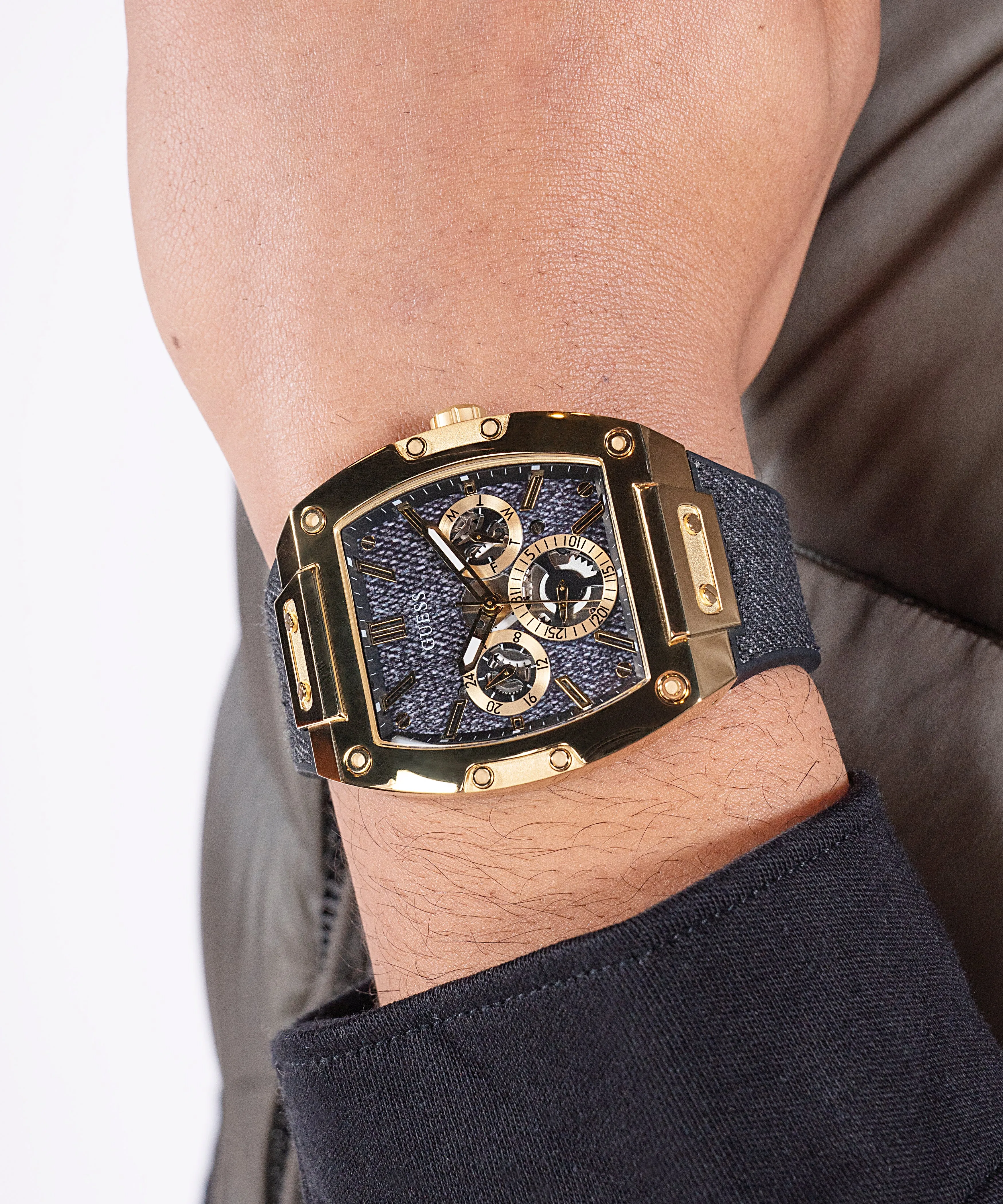 Schmuck Guess Uhren Guess - Phoenix gebürstete und polierte Goldton-Uhr - GW0786G1 - 788636