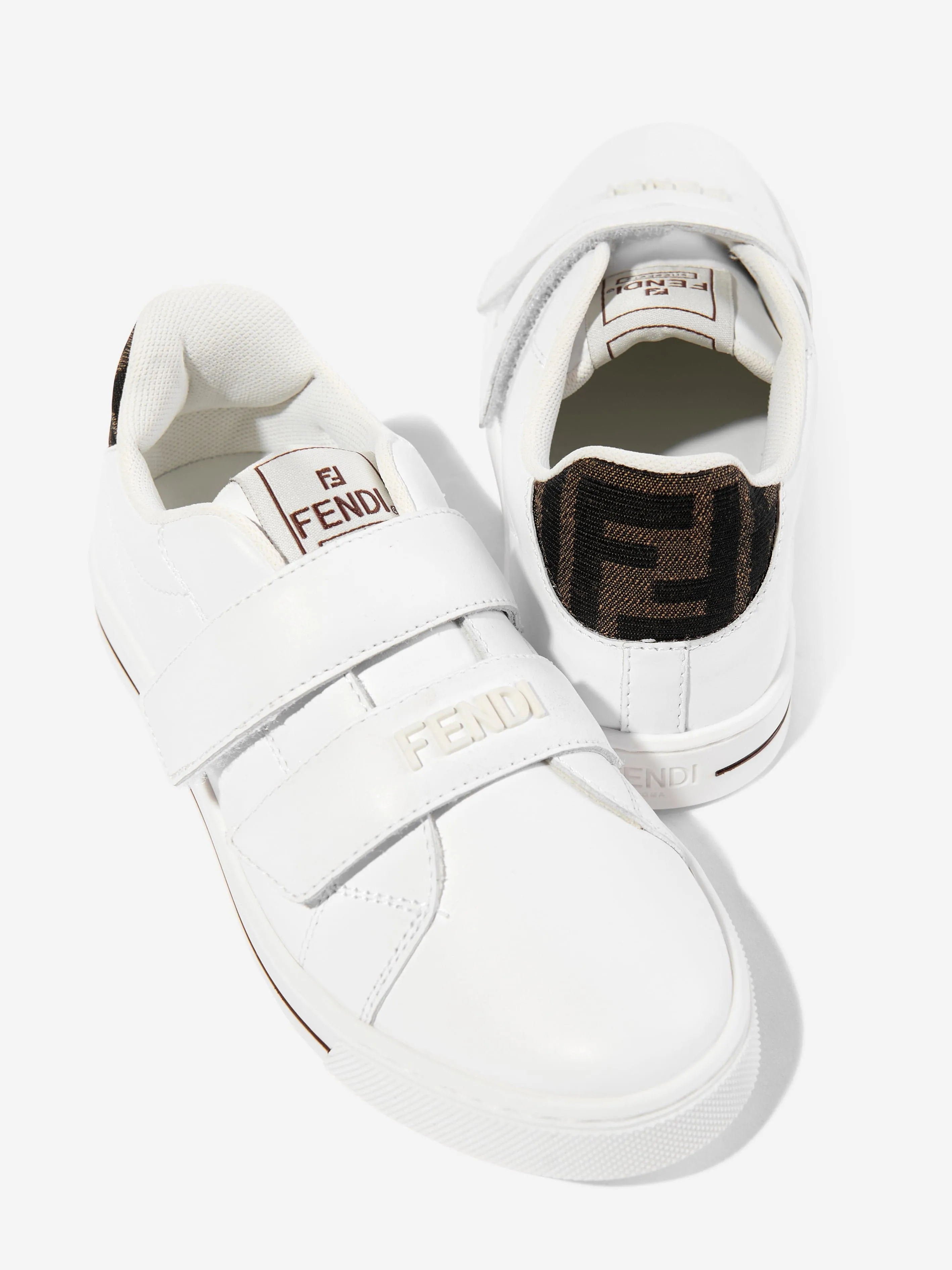 Kinder-Lederschuhe mit Klettverschluss in Weiß