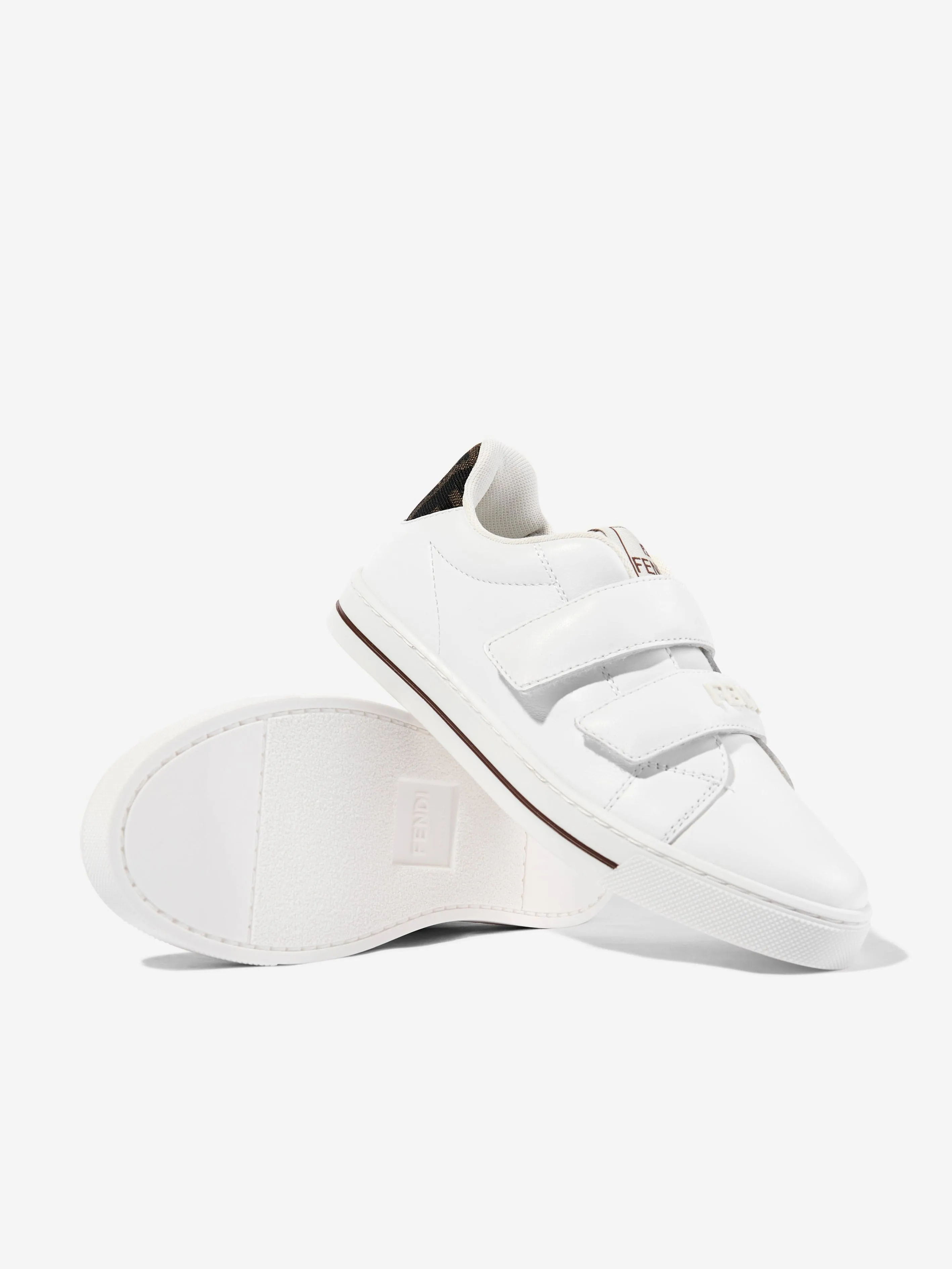 Kinder-Lederschuhe mit Klettverschluss in Weiß