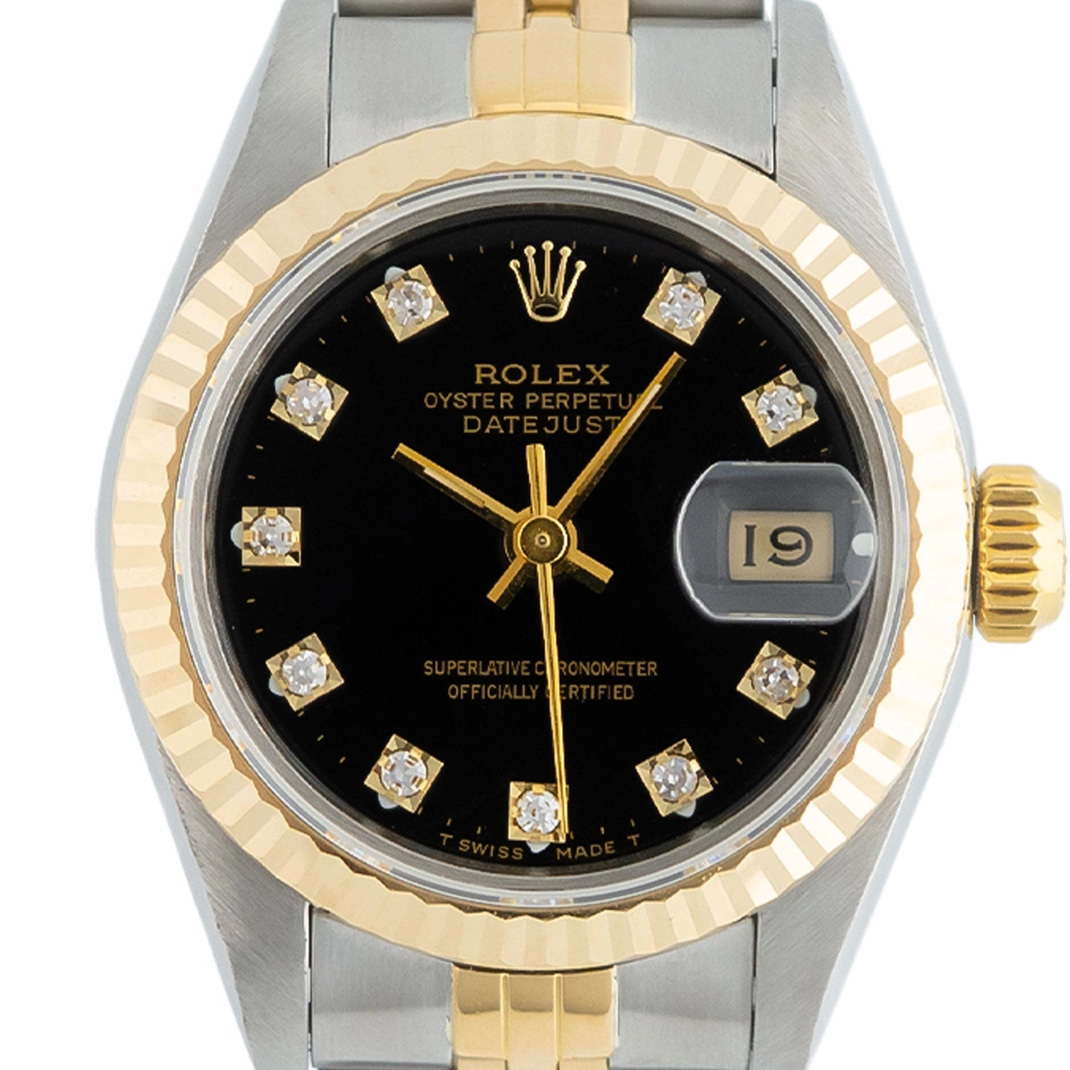 Lady Datejust 26mm Factory Black Diamond Dial 1987 LC100 - 69173