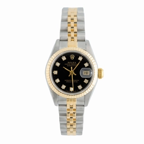 Lady Datejust 26mm Factory Black Diamond Dial 1987 LC100 - 69173