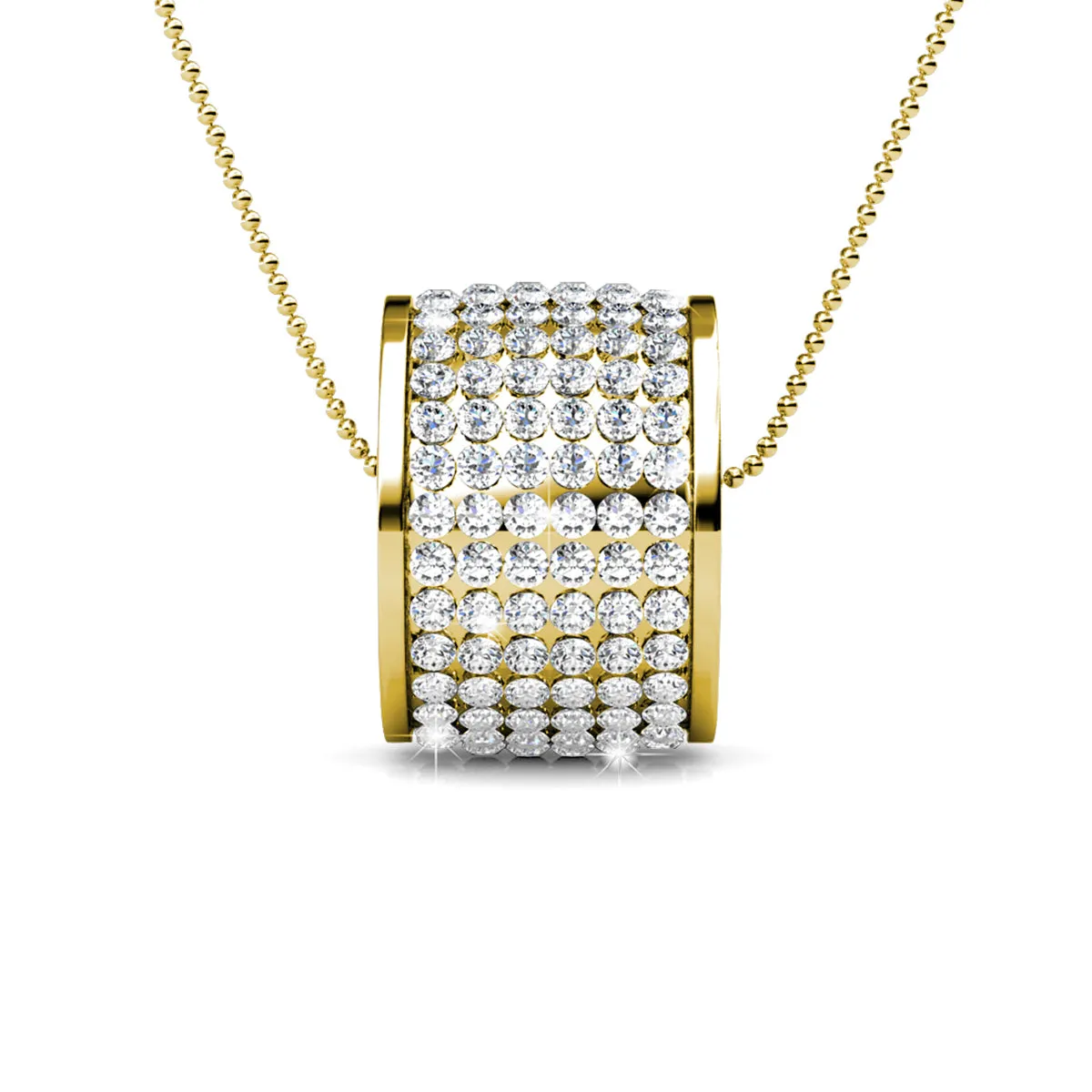 Luxus Swarovski Schmuck Anabelle Halskette mit Anhänger aus 18 Karat Weißgold und Swarovski Kristallen
