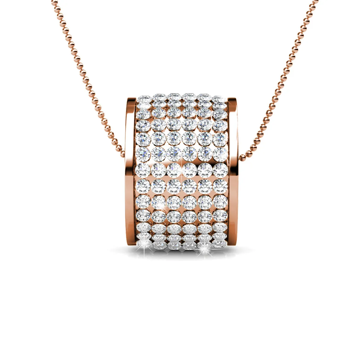 Luxus Swarovski Schmuck Anabelle Halskette mit Anhänger aus 18 Karat Weißgold und Swarovski Kristallen