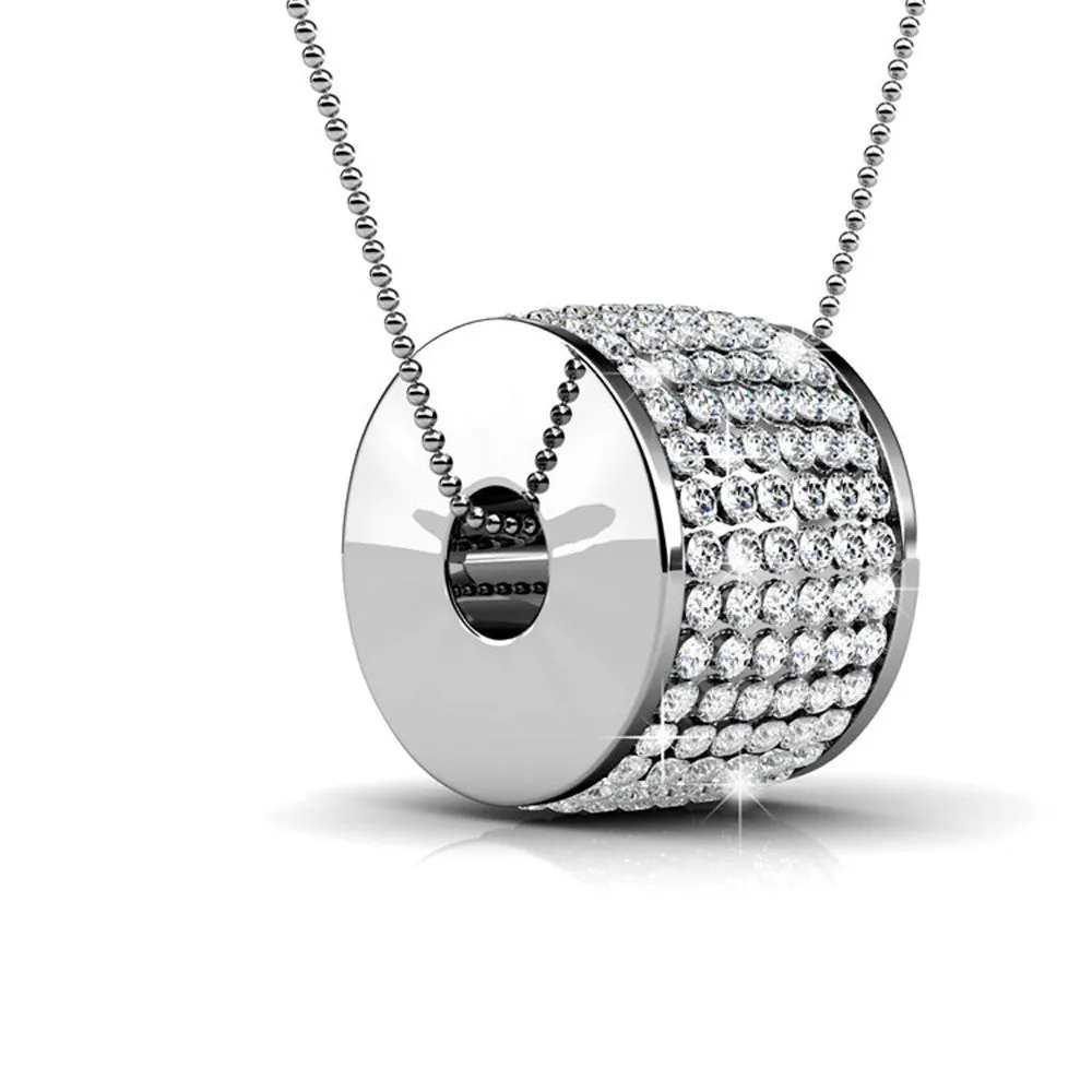Luxus Swarovski Schmuck Anabelle Halskette mit Anhänger aus 18 Karat Weißgold und Swarovski Kristallen
