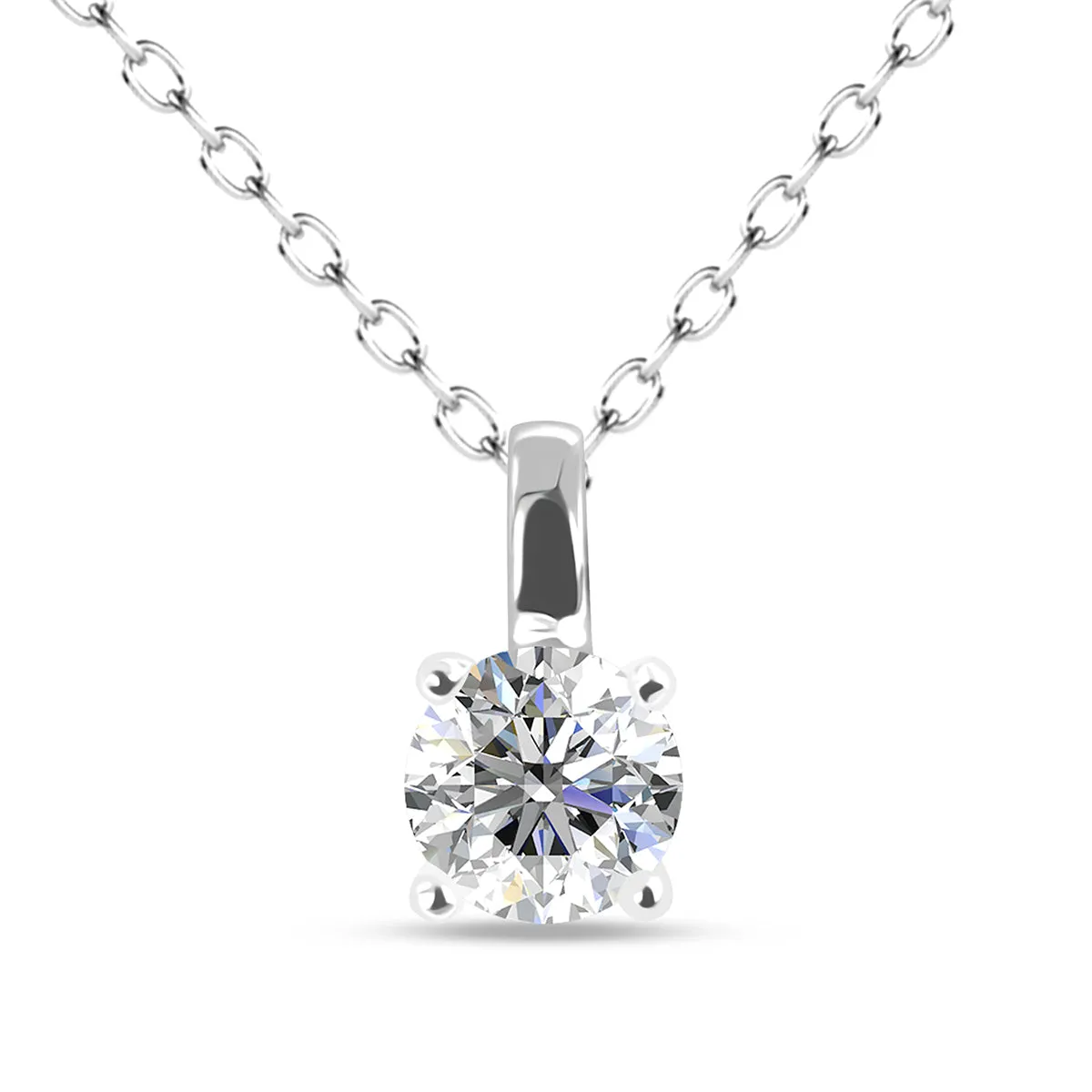 Luxus Swarovski Schmuck Araylia Halskette aus 18 Karat Weißgold mit Solitär rundgeschliffenem Swarovski Kristall