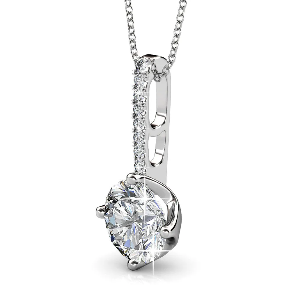 Luxe Swarovski Schmuck Blythe 18k Weißgold vergoldetes Diamant-Solitär Anhänger Halskette mit Swarovski Kristallen — Endgültiger Verkauf