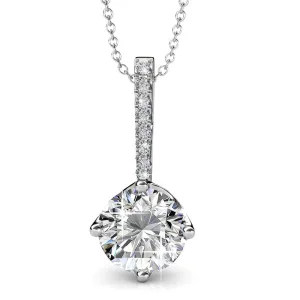 Luxe Swarovski Schmuck Blythe 18k Weißgold vergoldetes Diamant-Solitär Anhänger Halskette mit Swarovski Kristallen — Endgültiger Verkauf