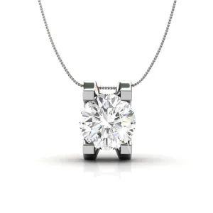 Luxus Swarovski Schmuck Clara Anhänger Halskette aus 18 Karat Weißgold mit Solitär rundgeschliffenem Swarovski Kristall