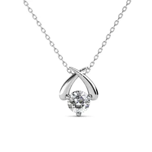 Luxe Swarovski Schmuck Eloise 18k Weißgold Pendant Halskette mit Rundschliff Swarovski Kristall