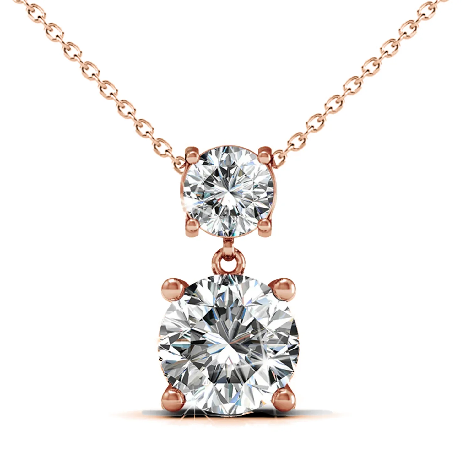 Luxe Swarovski Schmuck Jasmin 18k Weißgold beschichtetes Tropfenkette mit Swarovski Kristallen