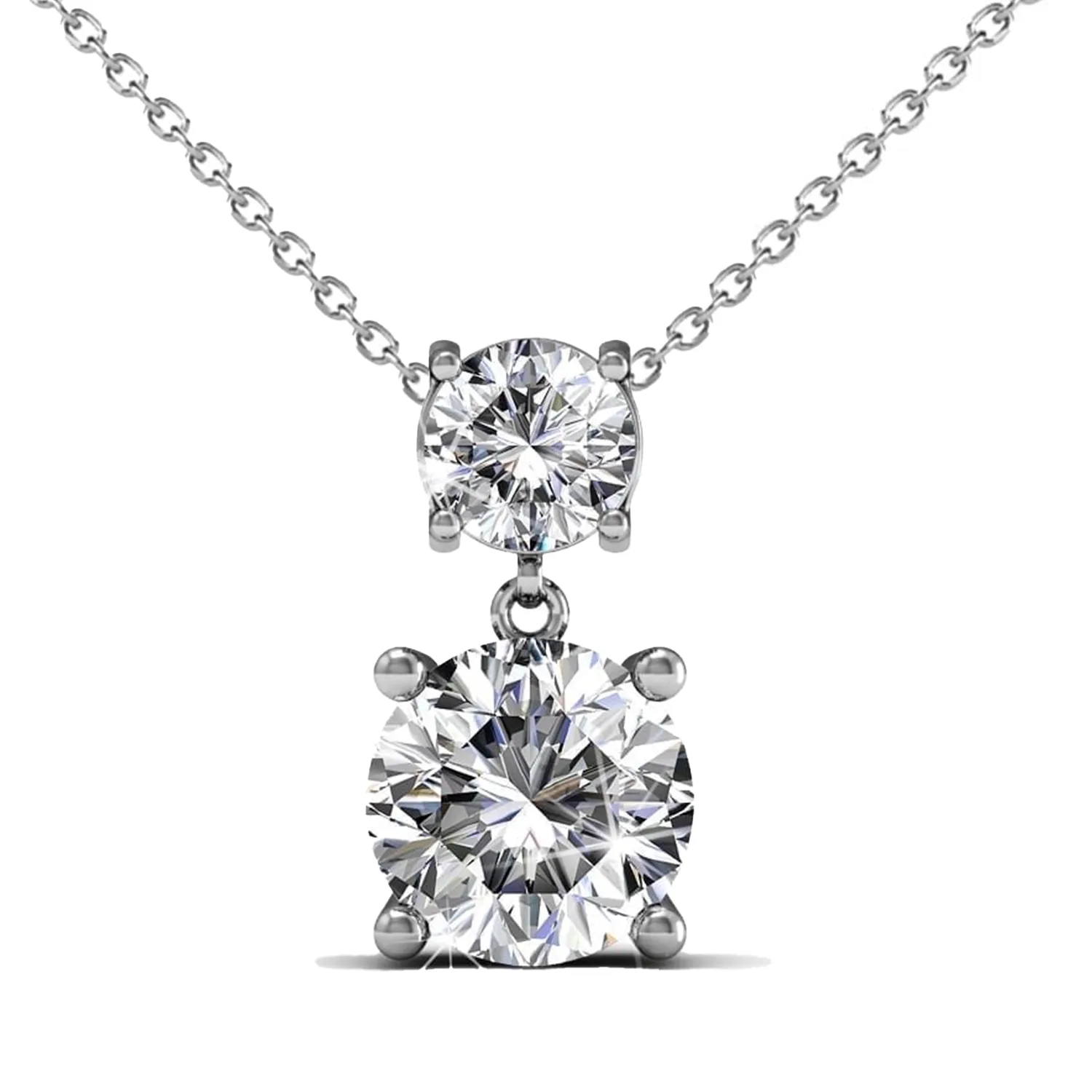 Luxe Swarovski Schmuck Jasmin 18k Weißgold beschichtetes Tropfenkette mit Swarovski Kristallen