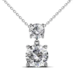 Luxe Swarovski Schmuck Jasmin 18k Weißgold beschichtetes Tropfenkette mit Swarovski Kristallen
