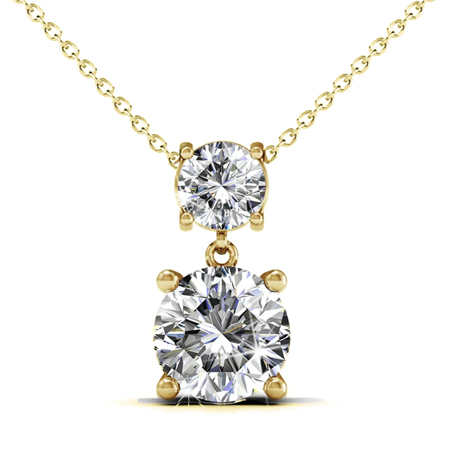Luxe Swarovski Schmuck Jasmin 18k Weißgold beschichtetes Tropfenkette mit Swarovski Kristallen