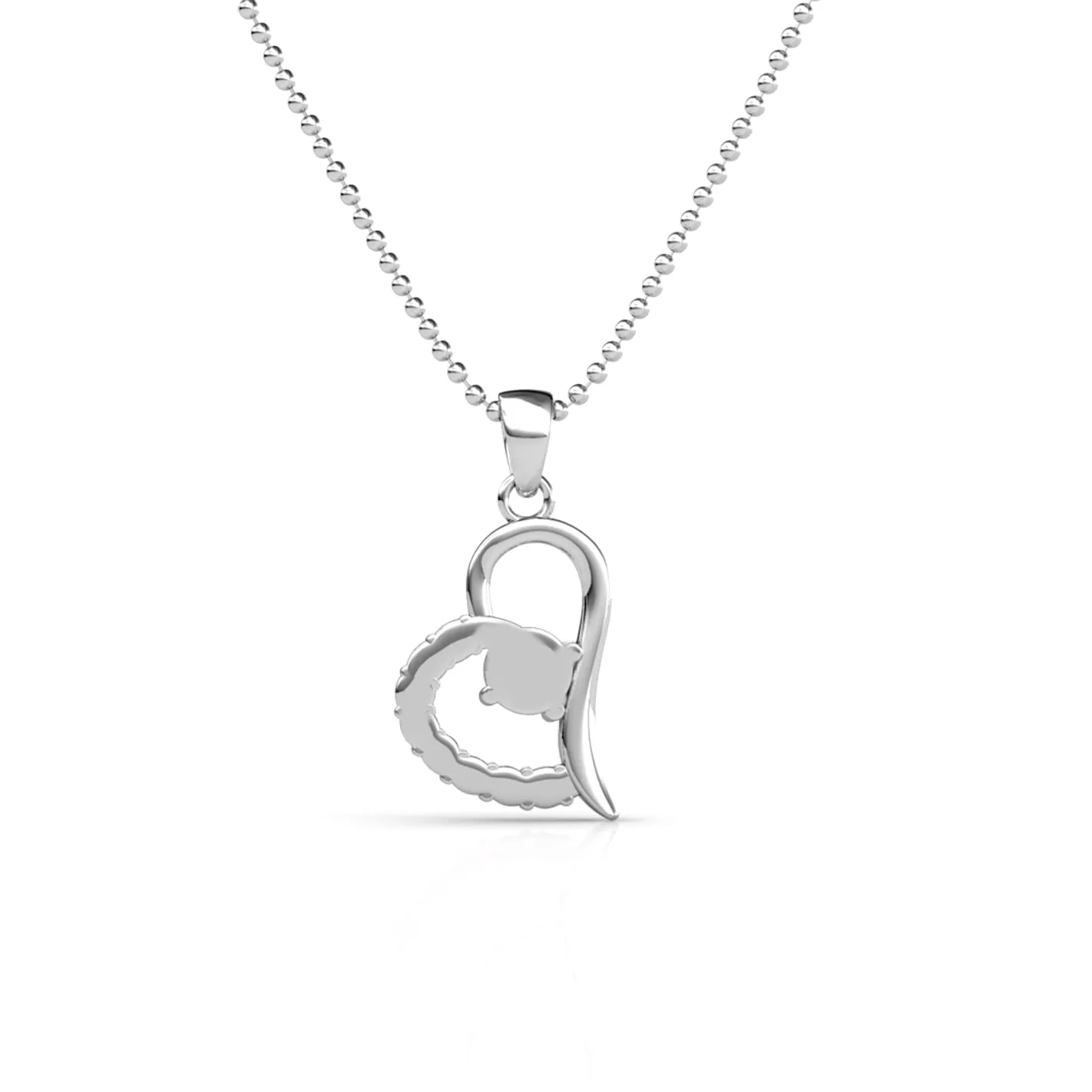 Luxe Swarovski Schmuck Laila 18k Weißgold Anhänger Halskette mit Swarovski Kristallen
