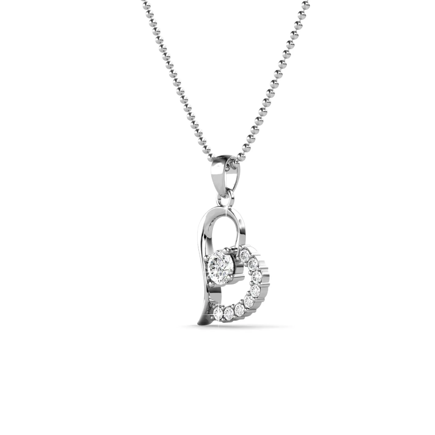 Luxe Swarovski Schmuck Laila 18k Weißgold Anhänger Halskette mit Swarovski Kristallen