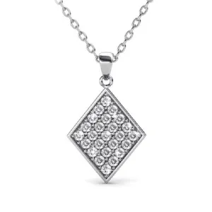 Luxe Swarovski Schmuck Lennon 18 Karat Weißgold Diamantförmiges Anhängerhalskette mit Swarovski Kristall