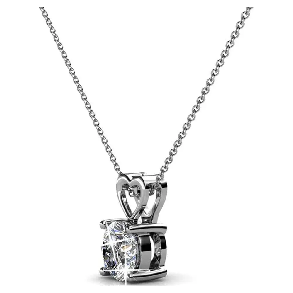 Luxus Swarovski Schmuck Marian 18k Weißgold vergoldetes Herz-Anhänger Halskette mit Swarovski Kristall