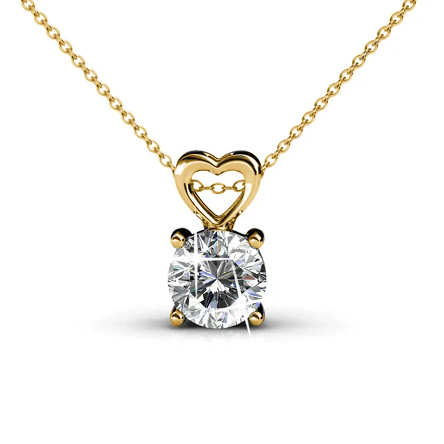 Luxus Swarovski Schmuck Marian 18k Weißgold vergoldetes Herz-Anhänger Halskette mit Swarovski Kristall