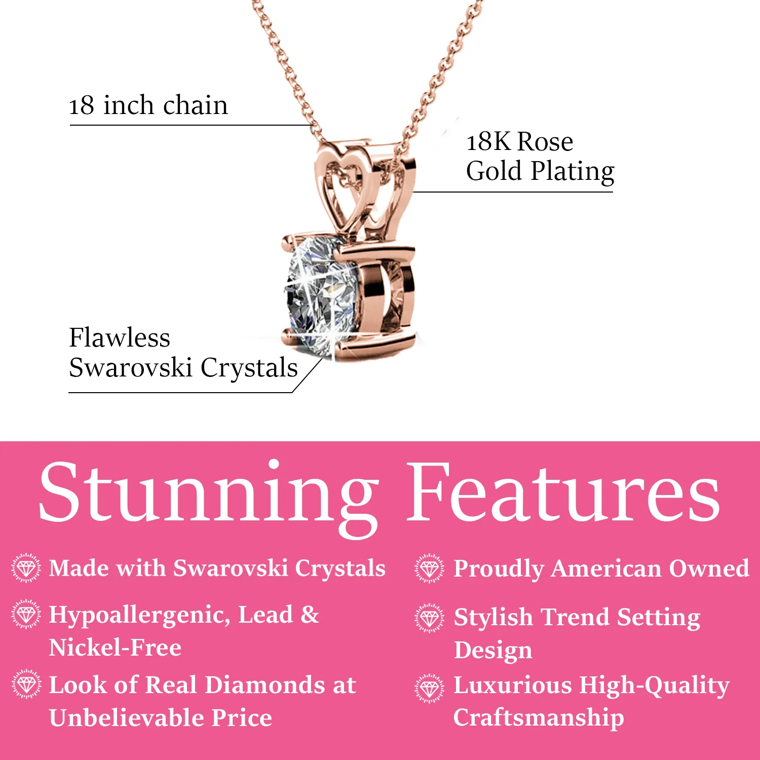 Luxus Swarovski Schmuck Marian 18k Weißgold vergoldetes Herz-Anhänger Halskette mit Swarovski Kristall