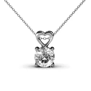 Luxus Swarovski Schmuck Marian 18k Weißgold vergoldetes Herz-Anhänger Halskette mit Swarovski Kristall