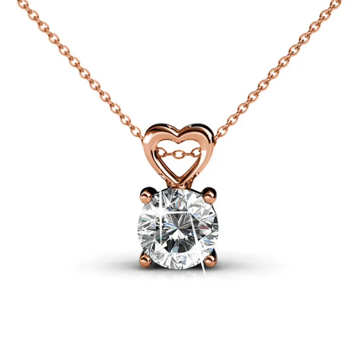Luxus Swarovski Schmuck Marian 18k Weißgold vergoldetes Herz-Anhänger Halskette mit Swarovski Kristall