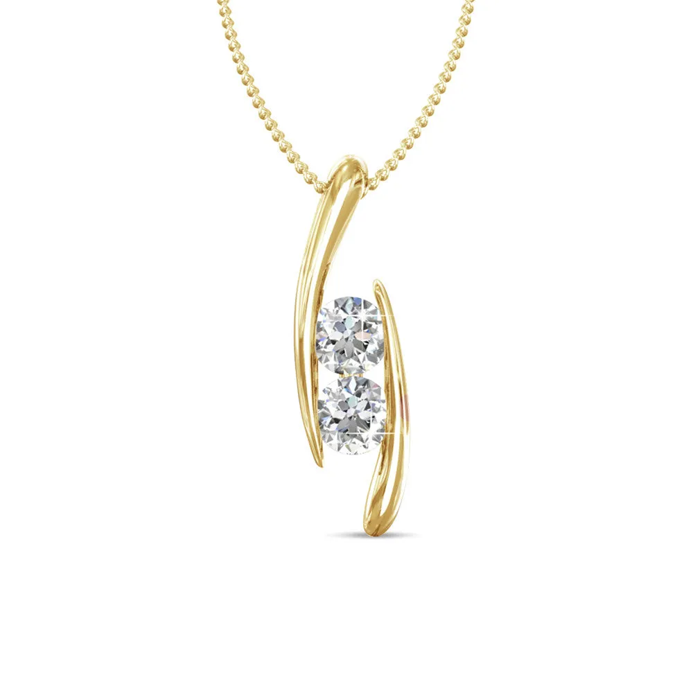 Luxus Swarovski Schmuck McKenna Halskette mit Anhänger aus 18 Karat Weißgold und Swarovski Kristallen