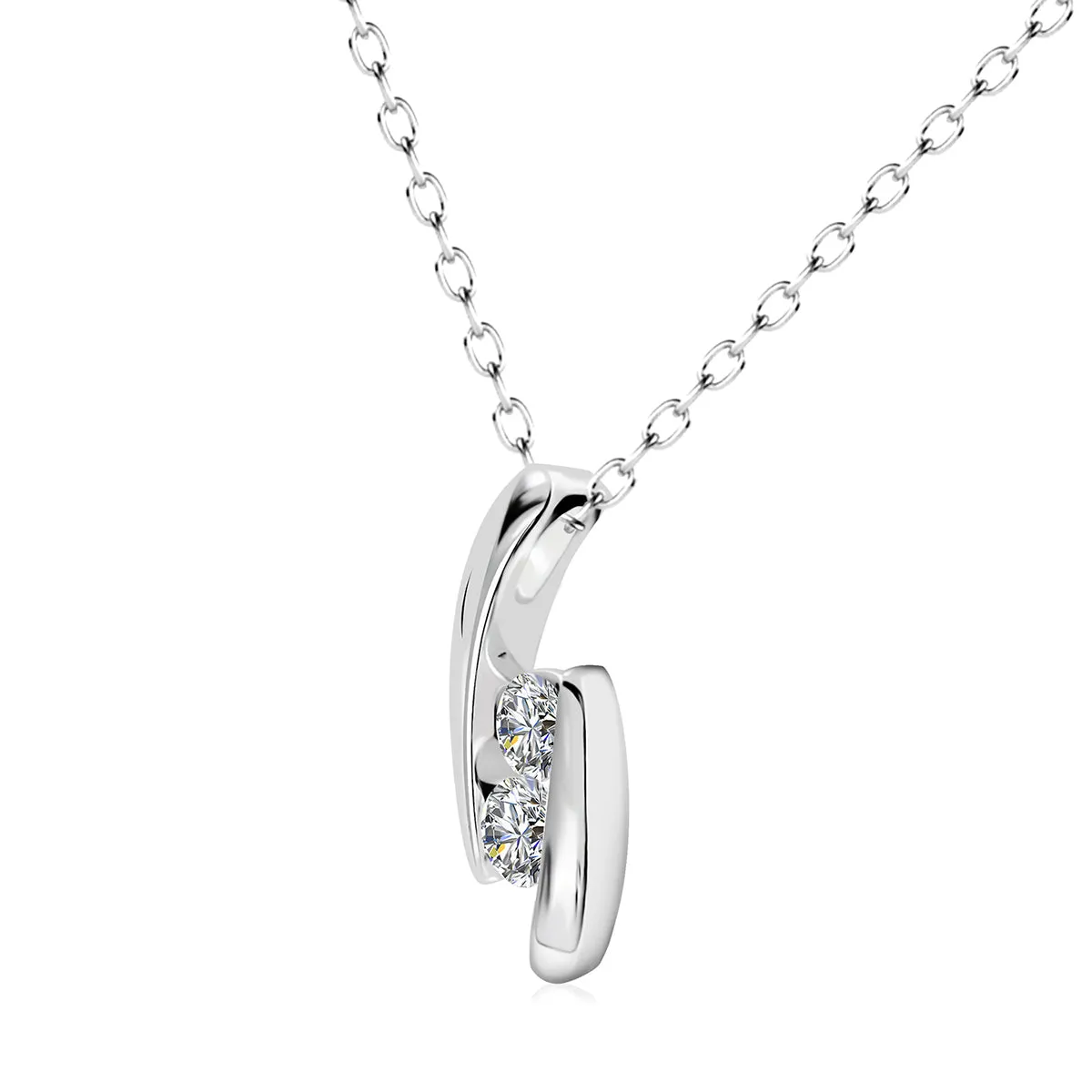 Luxus Swarovski Schmuck McKenna Halskette mit Anhänger aus 18 Karat Weißgold und Swarovski Kristallen