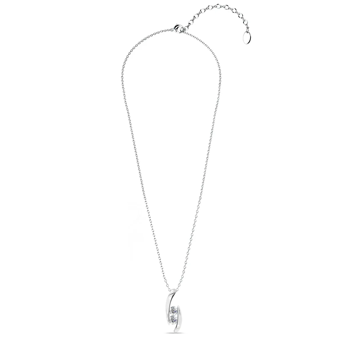 Luxus Swarovski Schmuck McKenna Halskette mit Anhänger aus 18 Karat Weißgold und Swarovski Kristallen