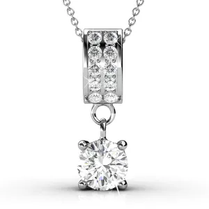 Luxus Swarovski Schmuck Monroe 18 Karat Weißgold Anhänger Halskette mit runden Swarovski Kristallen