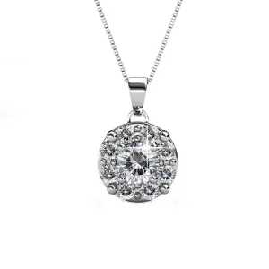 Luxus Swarovski Schmuck Ruth 18k Weißgold beschichtetes Silber Anhänger Halskette mit Swarovski Kristallen