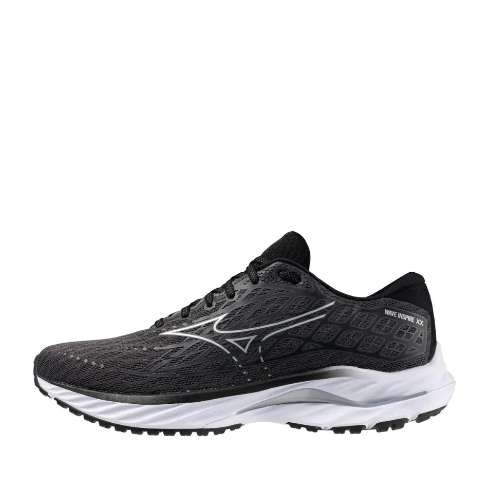Mizuno Herren Wave Inspire 20 Laufschuhe in Ebony/Weiß/Schwarz SS24