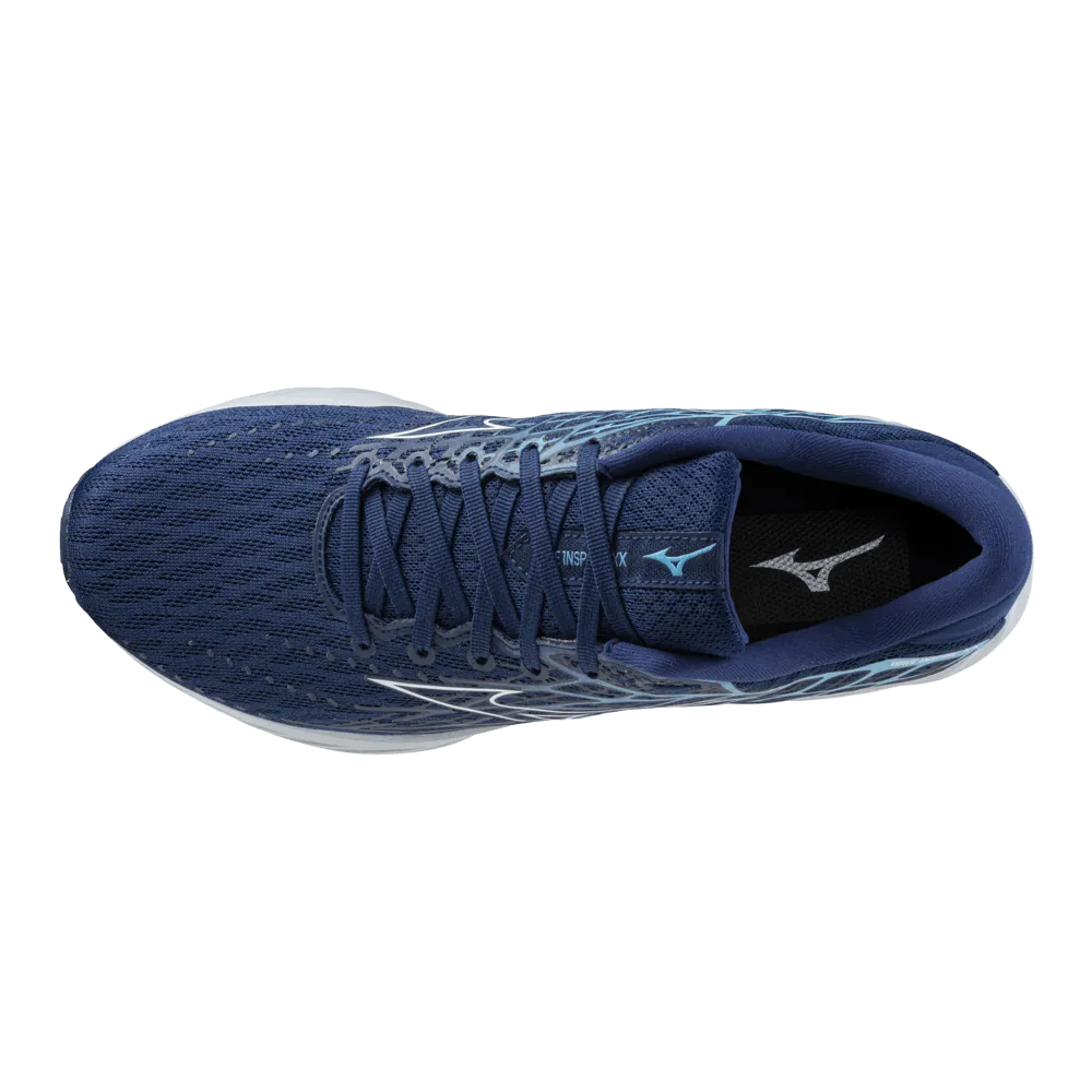 Mizuno Herren Wave Inspire 20 Laufschuhe in Estate Blau/ Weiß/ River Blau AW24