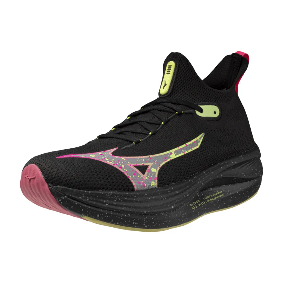 Mizuno Neo Vista Damen-Laufschuhe in Schwarz Silber/Rosa Tetra AW24
