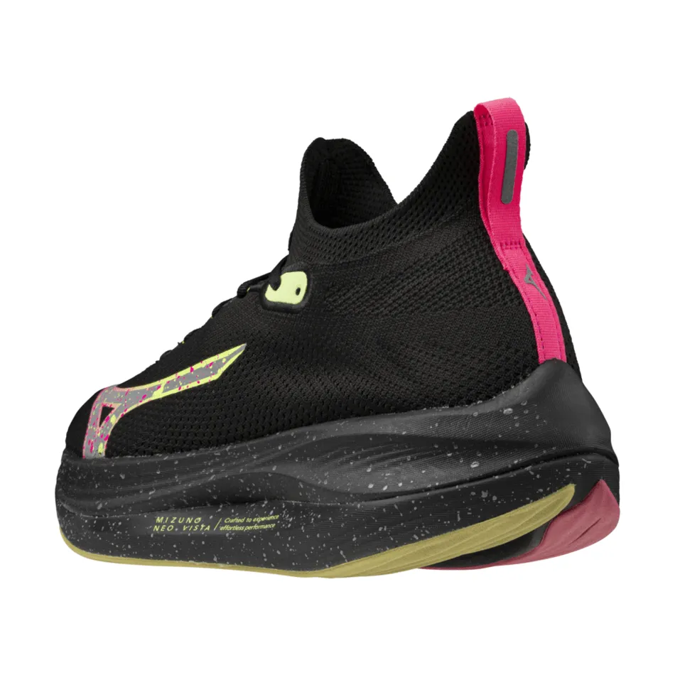 Mizuno Neo Vista Damen-Laufschuhe in Schwarz Silber/Rosa Tetra AW24