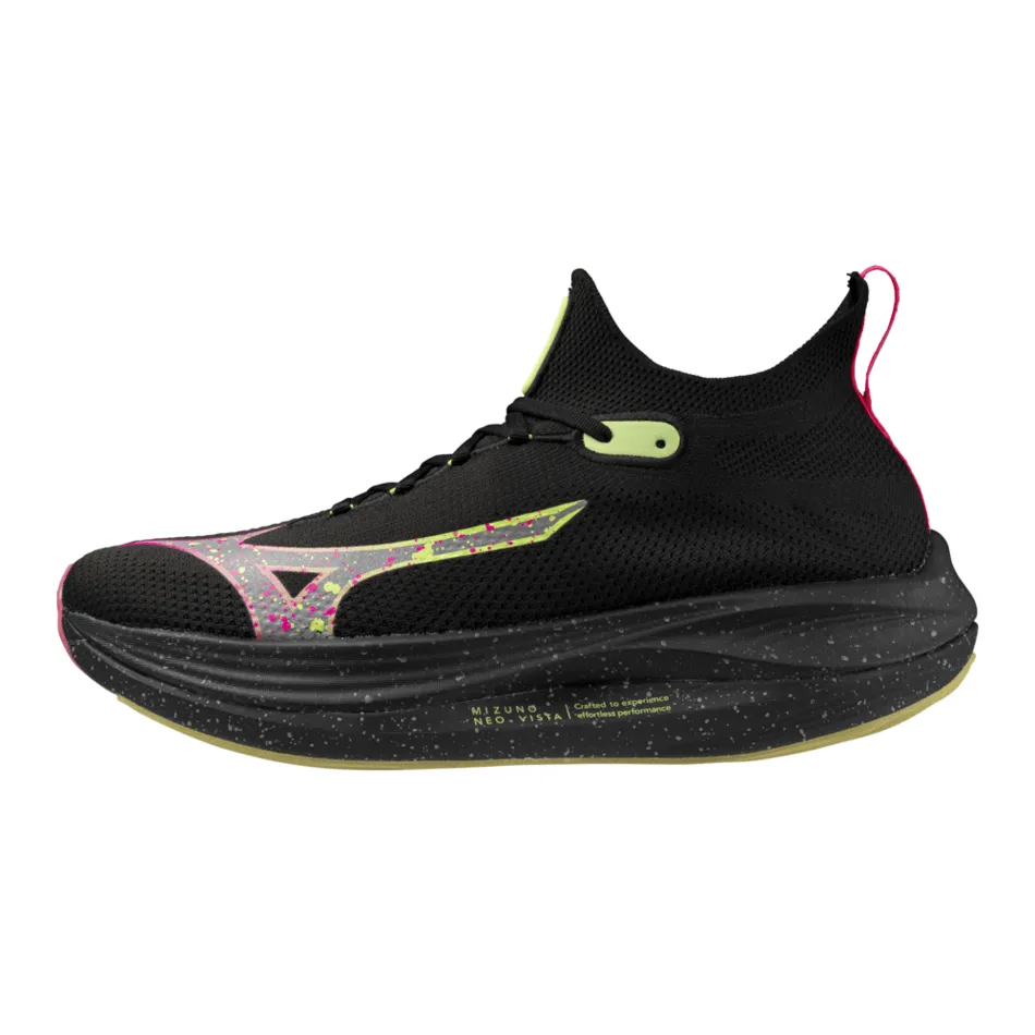 Mizuno Neo Vista Damen-Laufschuhe in Schwarz Silber/Rosa Tetra AW24