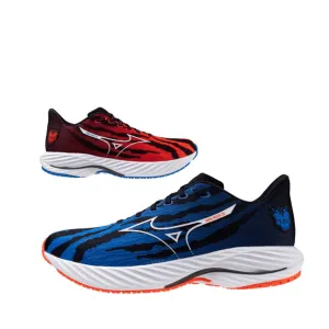 Mizuno Unisex Wave Rider 28 Laufschuhe in Oni-Dämon Mizuno Ignition Rot/Weiß/Baseball Blau SS25
