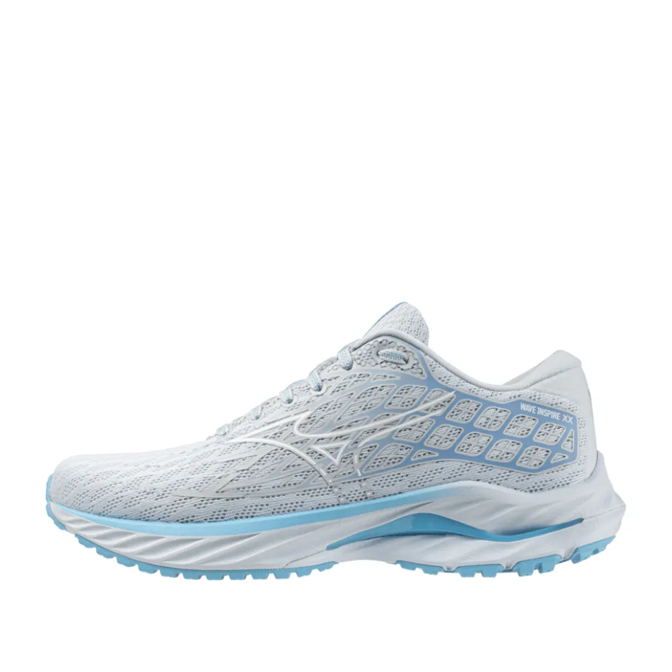 Mizuno Damen Wave Inspire 20 Laufschuhe in Plein Air/Weiß/Flussblau