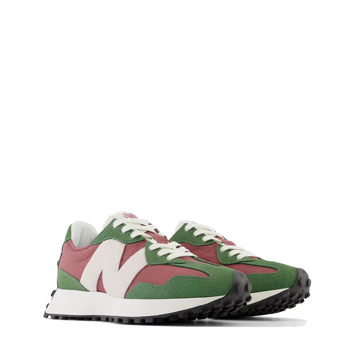 New Balance Damen 327 Trainingsschuhe Nori / Gewaschener Burgunder